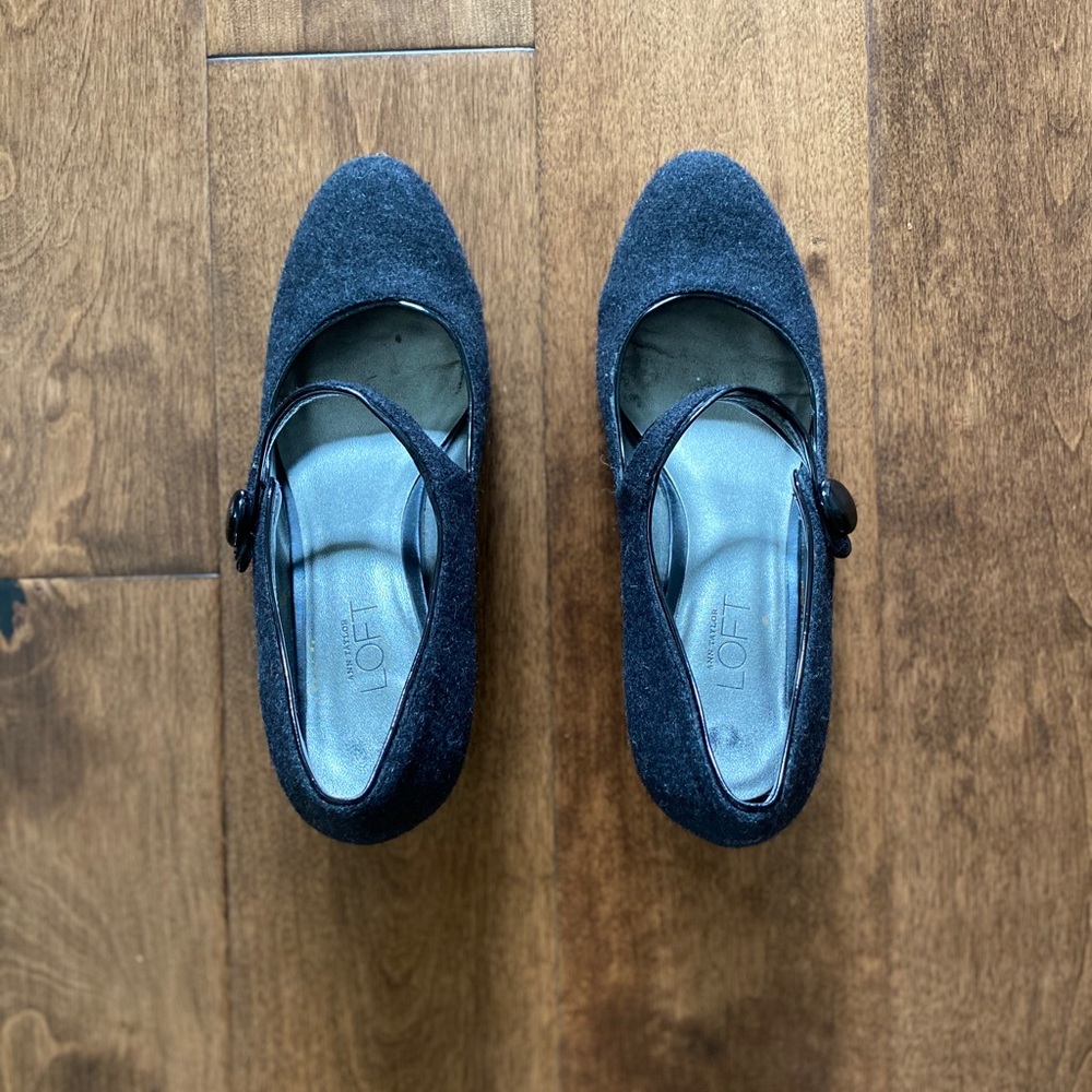 Ann Taylor LOFT | Black Suede High Heels - Picture 2 of 5